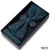 Classic Bowtie Bow Ties for Mens Butterfly Bowknot Pocket Square Cufflinks Suit Set Bussiness Accessories