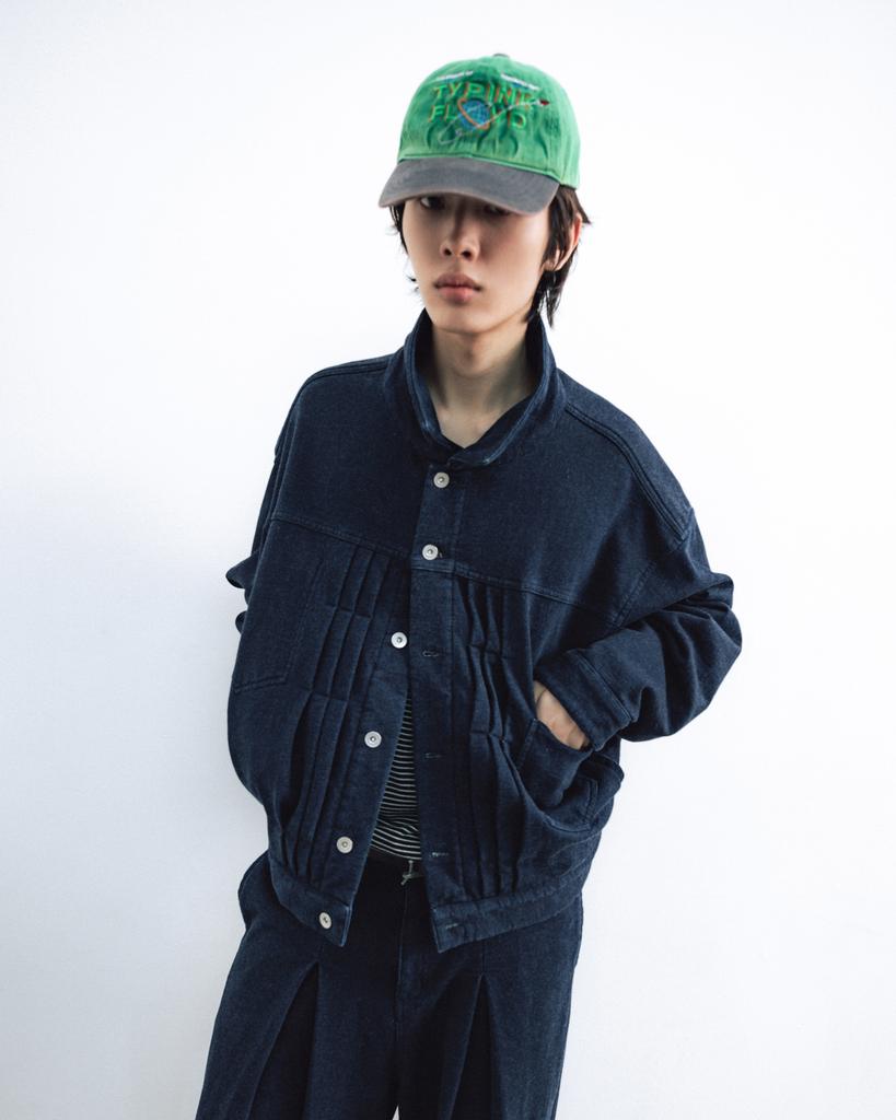 Anglan Heavy Sweat Trucker Jacket - Indigo