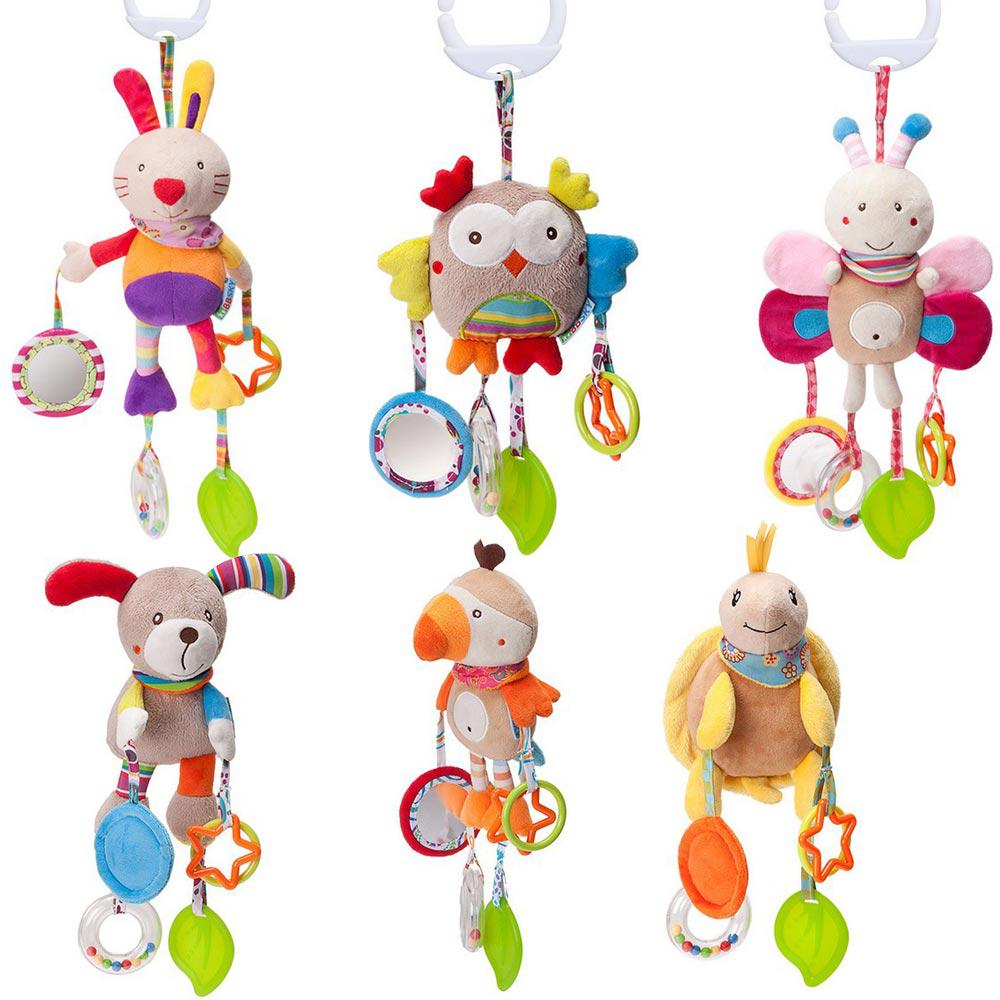 Stuffed Animals Baby Toys Rattles Music Mobile Doll Bed Bell Infant Stroller Hand Bells Plush Toy