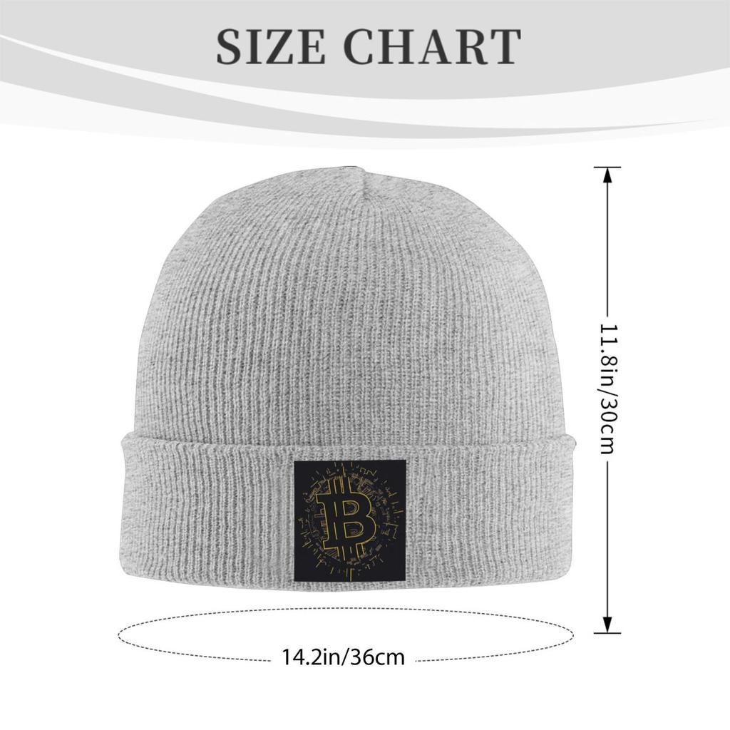 Bitcoin BTC Crypto Currency Warm Knitted Cap Winter Knit Bonnet Hat Skullies Beanies Hip Hop Caps for Unisex