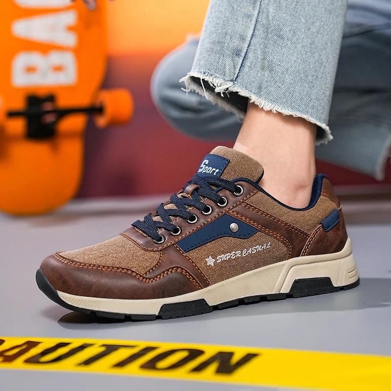 New Men Leather Casual Shoes Outdoor Comfortable High Quality Fashion Soft Homme Classic Ankle Non-slip Flats