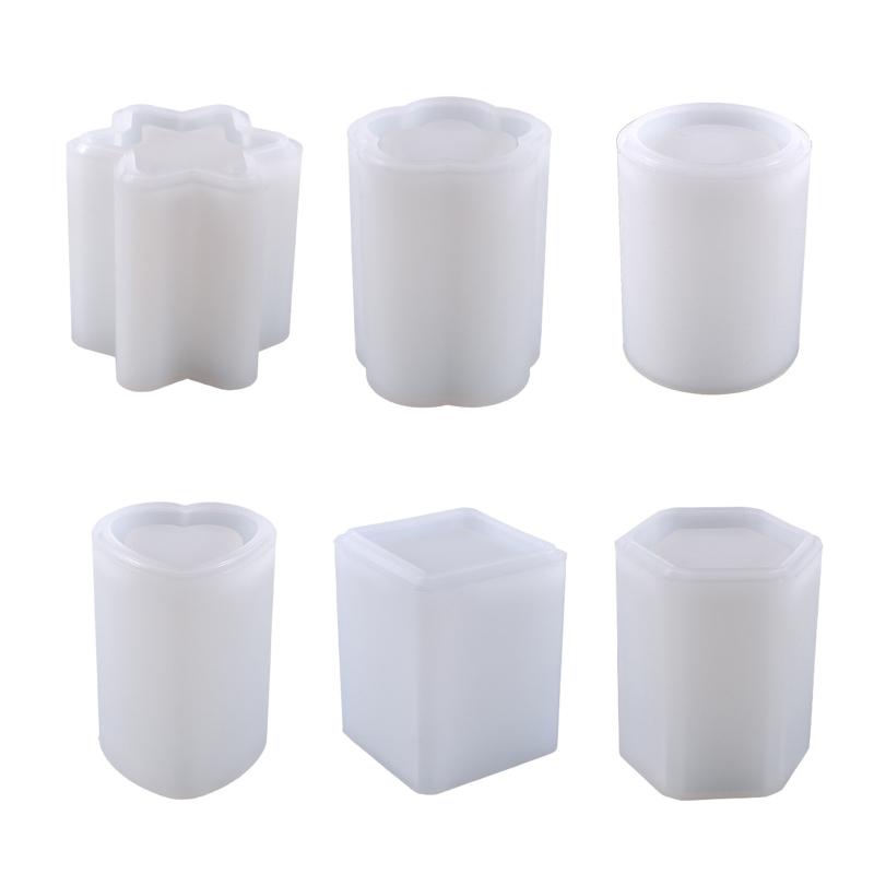 Silicone Resin Mold for Pen Holder Makeup Brushes Container Jewelry Storage DIY Resin Mould Casting Crafts Gift