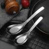 Yousheng Suppenlöffel aus Edelstahl mit tiefem Kopf, spiegelpoliert, Dessertlöffel, robustes Tafelgeschirr für Zuhause