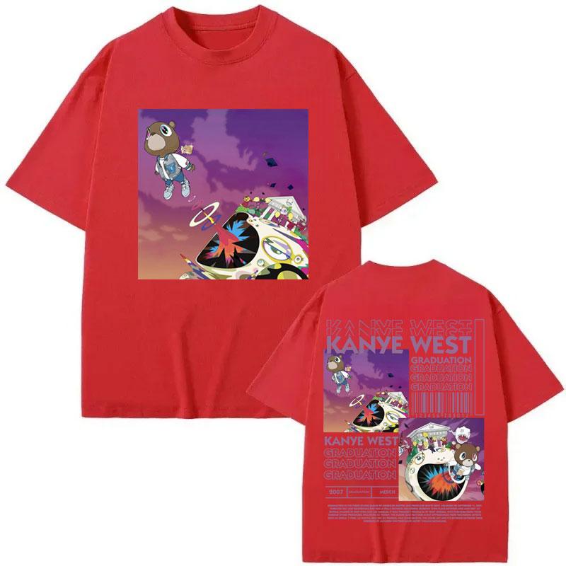 Limited Rapper Kanye West Merch T-shirt Music Album Graduation Graphic T Shirts Men Women Fashion Short Sleeve T-shirts