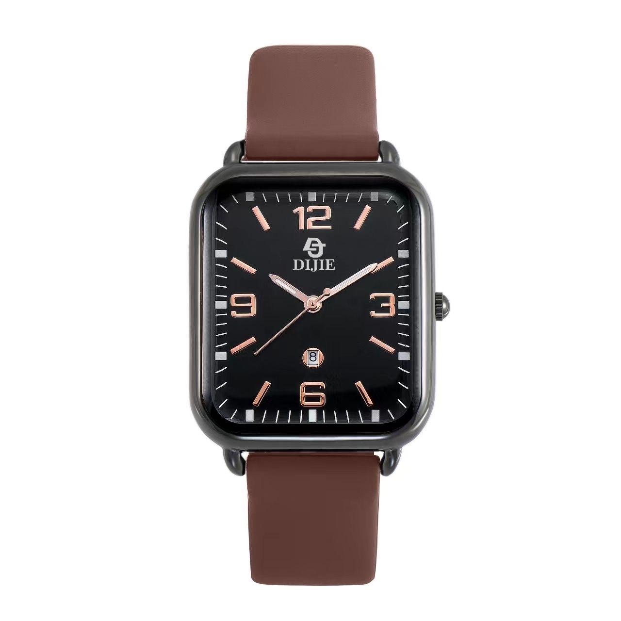 Fashion Light Luxury Women S Watch Square Women S Dial Niche Watch Temperament Versatile Diamond-Encrusted Quartz Women S Light Luxury Women S Watch коричневый