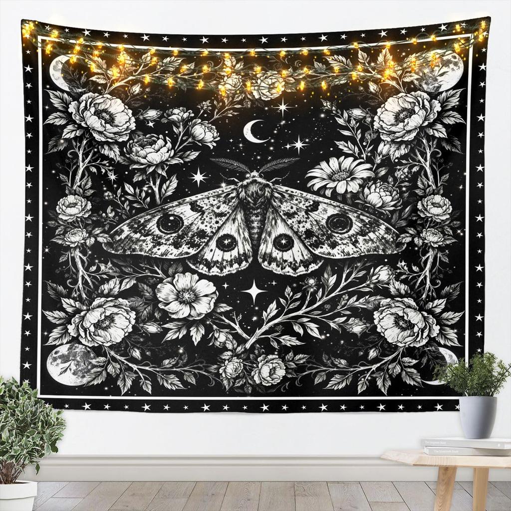 Bohemian Tapestry for Bedroom | Sun and Moon Wall Tapestry Aesthetic Antique Decor Cosmic Galaxy Tapestries, Universe Stars