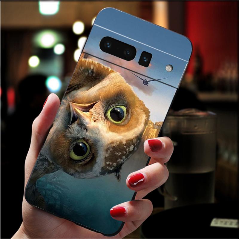 Husă Telefon pentru Google Pixel 7 Pro 7 6A 6 Pro 5A 4A 3A Pixel 4 XL Pixel 5 6 4 3 XL 3A XL 2 XL Animal Drăguț Desene Animate Bufniță Husă Fundă
