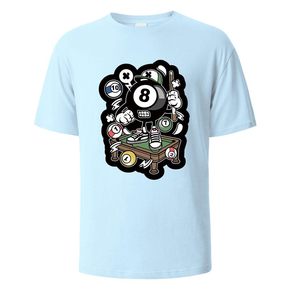 Snooker Balls Graphic Printed Mens TShirts 100 Cotton Breathable Comfortable Tops For Men Summer Oneck Oversize Men Clothing