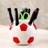 Soccer Ball Pen Holder Football Shape Plastic Storage Box Multifunctional Desktop Organizer for Pens Pencil Makeup Brushes Office Supplies