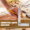Right Angle Ruler, L-Shaped Ruler - Measuring Ruler Metal Square - L-Shaped Ruler, Carbon Steel Woodworking Square, Carbon Steel 90 Degree Wide-Seat R