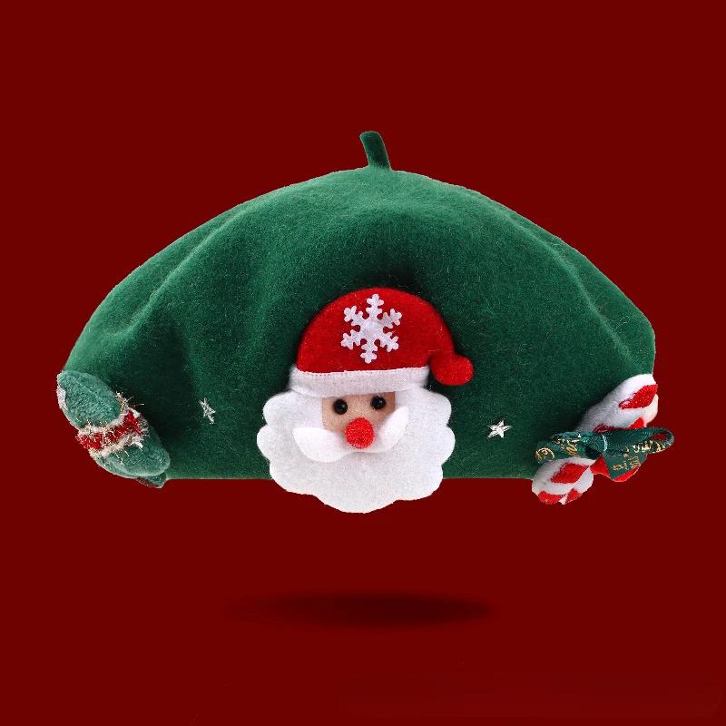 Children Hats 2024 Cute Cartoon Festival Accessories Christmas Elements Winter Hats Child Warm Outwear Cap Versatile Wool Hats