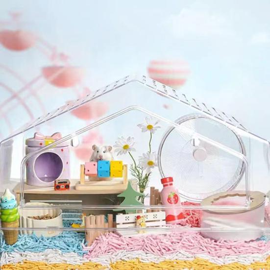 Hamster Enrichment Toy Wooden Painted Cubes Guinea Pig Chew Toy Pet Teeth Grinding Toy