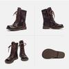 Johnature Retro Genuine Leather Hollow-out Breathable Summer Mid-calf Boots Versatile Fashion Women's Shoes