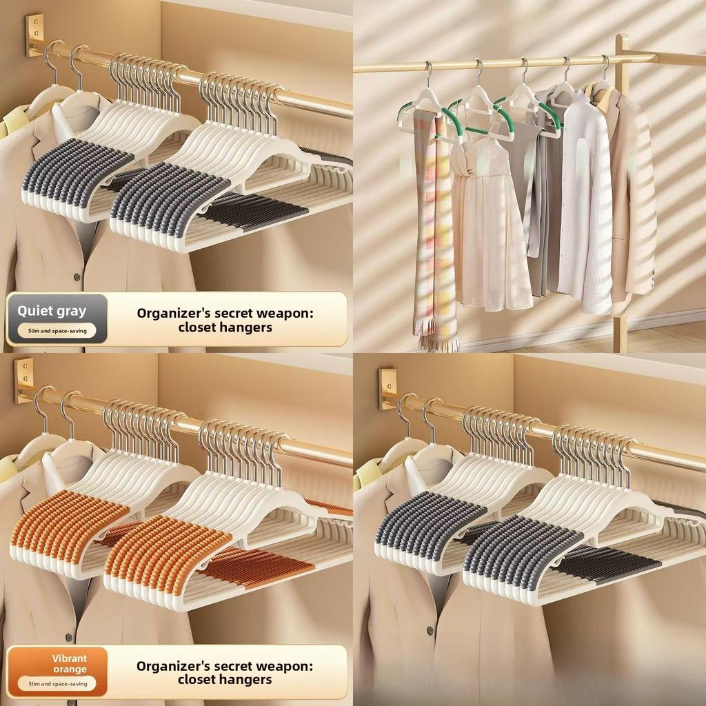 Plastic Dualposition Clothes Hangers With Nonslip Design For Wet And Dry Garments
