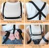 NEW  Sex Bondage Restraints Kit 3 in 1 Leather Thigh Sling Breasts Belt Behind Back Handcuffs Open Legs SM Slave Fetish