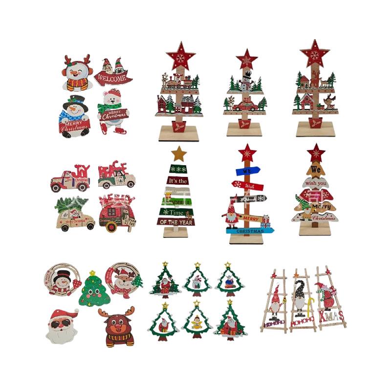 2024 Wooden Christmas Tree Desktop & Hanging Ornaments