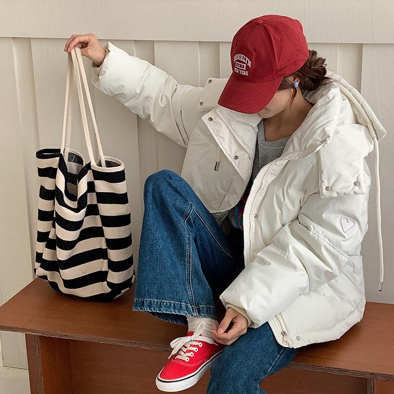 

Серая любовь короткая пуховая одежда, зимние новые мужские и женские пары, утолщенная нишевая дизайн хлебная одежда S белый