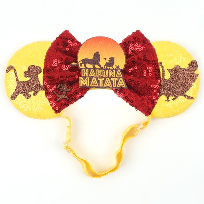 Disney Mausohren Verstellbares Elastisches Stirnband Für Baby Erwachsene Pailletten 5" Schleife Haarband Festival Party DIY Haarschmuck