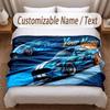 Tema Corse Automobilistiche Coperta Morbida Personalizzata Nome Personalizzato Stampa Testo Coperta Calda Decorazione Divano Casa Camera da Letto