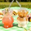 Bear Cup With Straw 320ML Glass Leak-Proof Mug Cute Ice Coffee Cups For Kids Students Teens Water Milk Cold Drinks Juice Milk