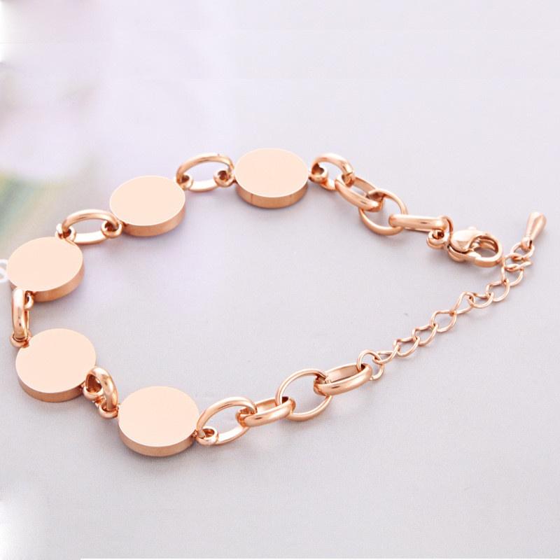 European and American Black and White Shell Titanium Steel Gold Plated Roman Numerals Bracelet Jewelry Adjustable Bracelet Bracelet