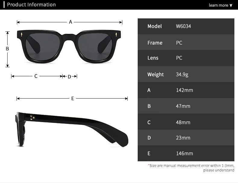 Retro Square Men Rivets Sunglasses Shades UV400 Fashion Women Green Sun Glasses