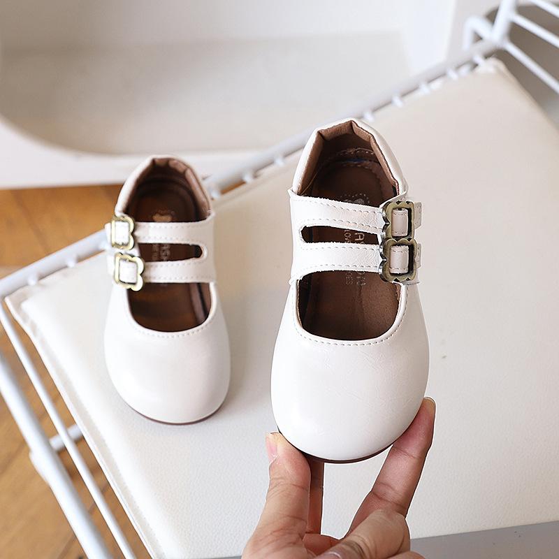 Kids Patent Leather Double Buckle Mary Jane Shoes