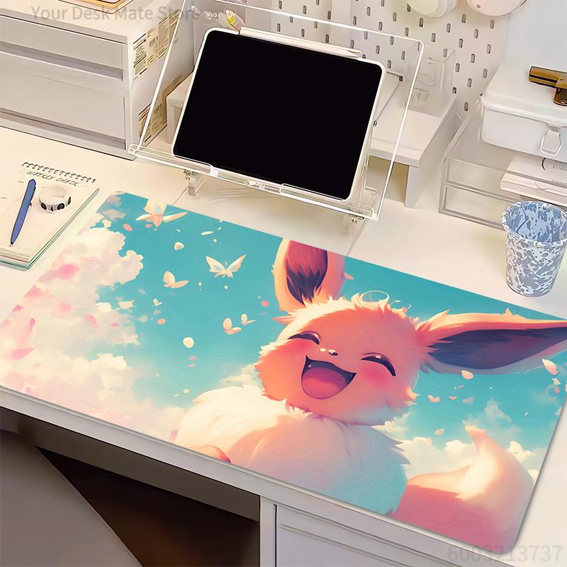 Mouse Pad Non-Slip P-Pokemon Eevee Rubber Table Large Gamer Desk Mat Computer Keyboard Pad PC Gaming Accessories Carpet Mousepad