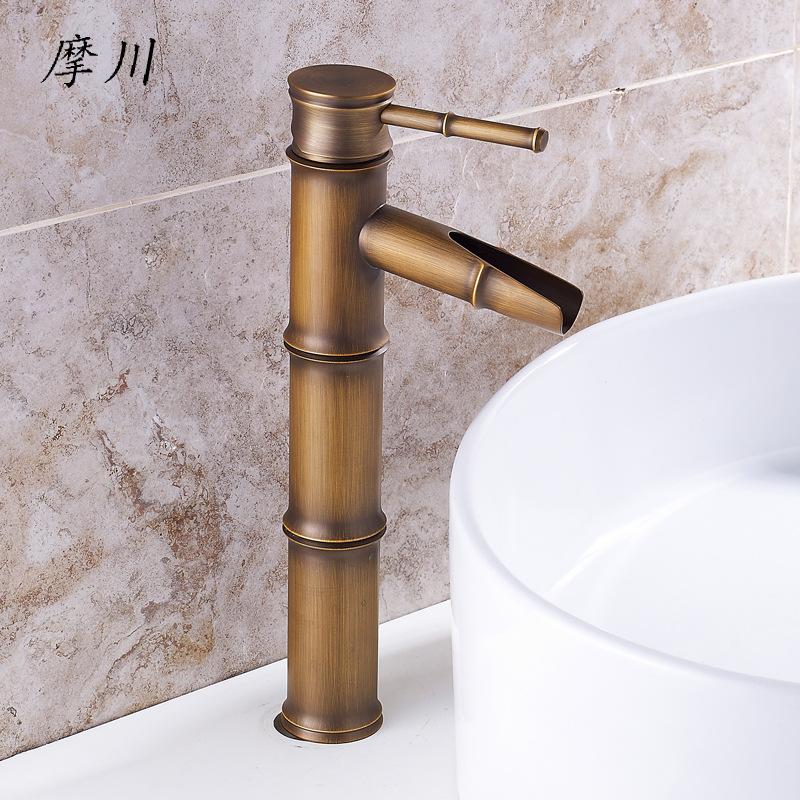 Antike Vintage Kupferarmatur für Warm- und Kaltwasser