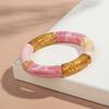 Nieuwe Grote Bamboe Buis Acryl Stapelarmband voor Vrouwen Mannen Vintage Kleurrijk Hars Dikke Elleboog Kralen Elastische Armband Koppel Sieraden
