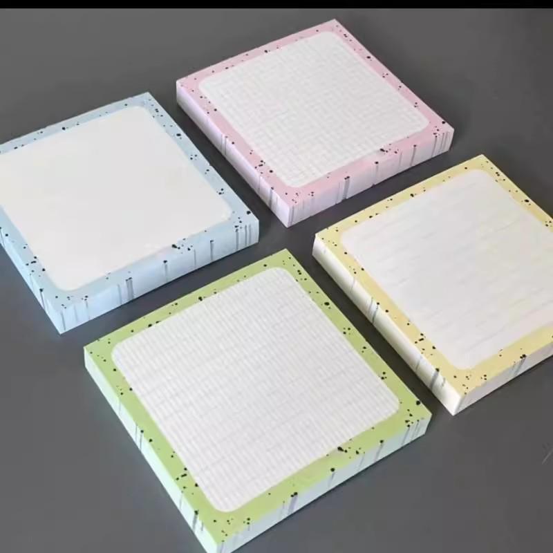 

High Style Cream Splatter Sticky Notes Memo Pad Cream Pink - 1 Book