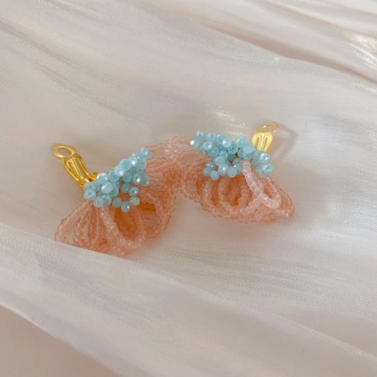 Handmade Beaded Earrings Boho Beaded Flower Earrings Floral Drop Earring Women's Summer Beach Jewelry