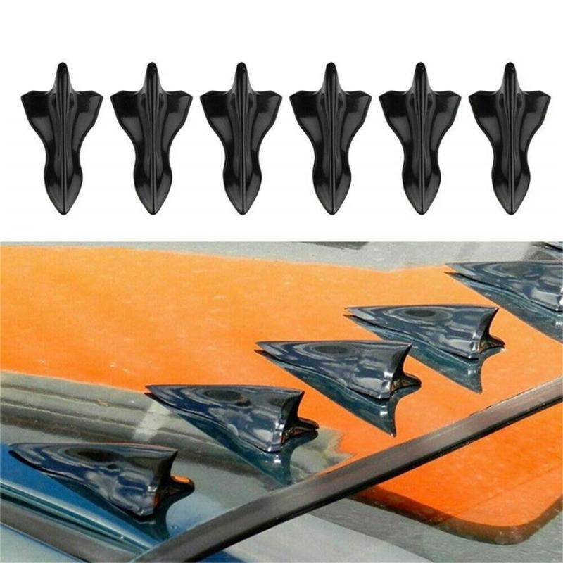 10pcs Universal Shark Fin Vortexs Generator Car Roof Spoiler Bumper Accessories ABS Shark Fin Diffuser Vortexs Generators