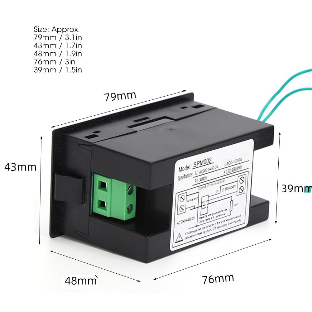 AC LED Power Monitor High Accuracy Multifunctional Digital Voltmeter Current Energy MeterAC380V