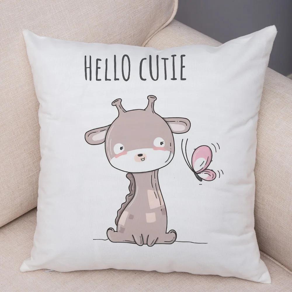 Cartoon Giraffe Monkey Decorative Pillowcase Office Living Room Car Ornaments Home Pillowcase