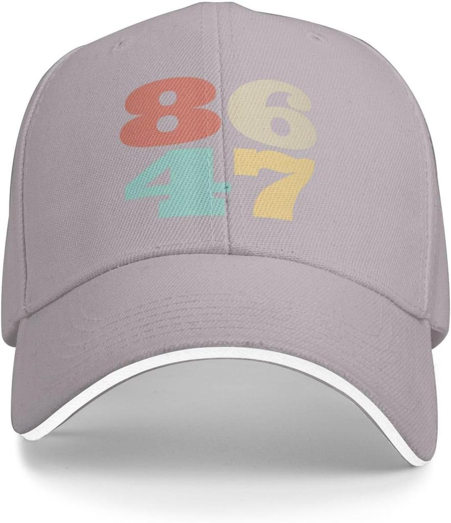 86 47 Numbers Graphic Baseball Cap Polyester Adjustable Outdoor Sports Dad Hat Unisex