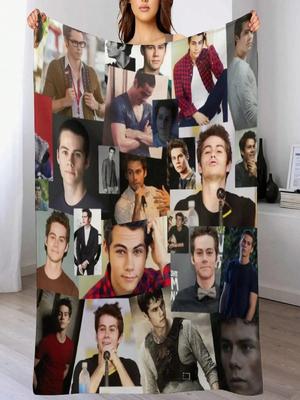 Dylan Obrien Abstract Rectangular Collage Pattern Throw Blanket Bed Plaid Beach Decorative Beds Flannel Blankets