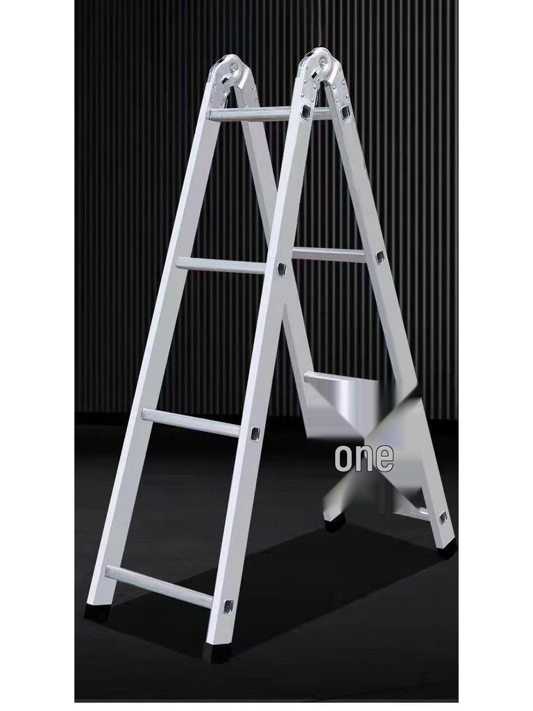 Non-Slip Herringbone Engineering Ladder, Reinforced Iron Square Tube with Galvanized Pipe, Thickened for Household Use