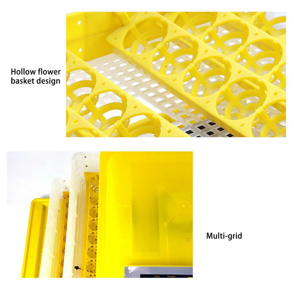 220V 96 Eggs Incubator Double Layers Full Automatic Hatching Machine for Chicken Duck Smart Control +12V LCD Display 58x54x35cm