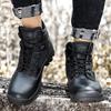 Spring and summer new men's outdoor sports shoes platform combat boots military boots tactical boots high-top training shoes