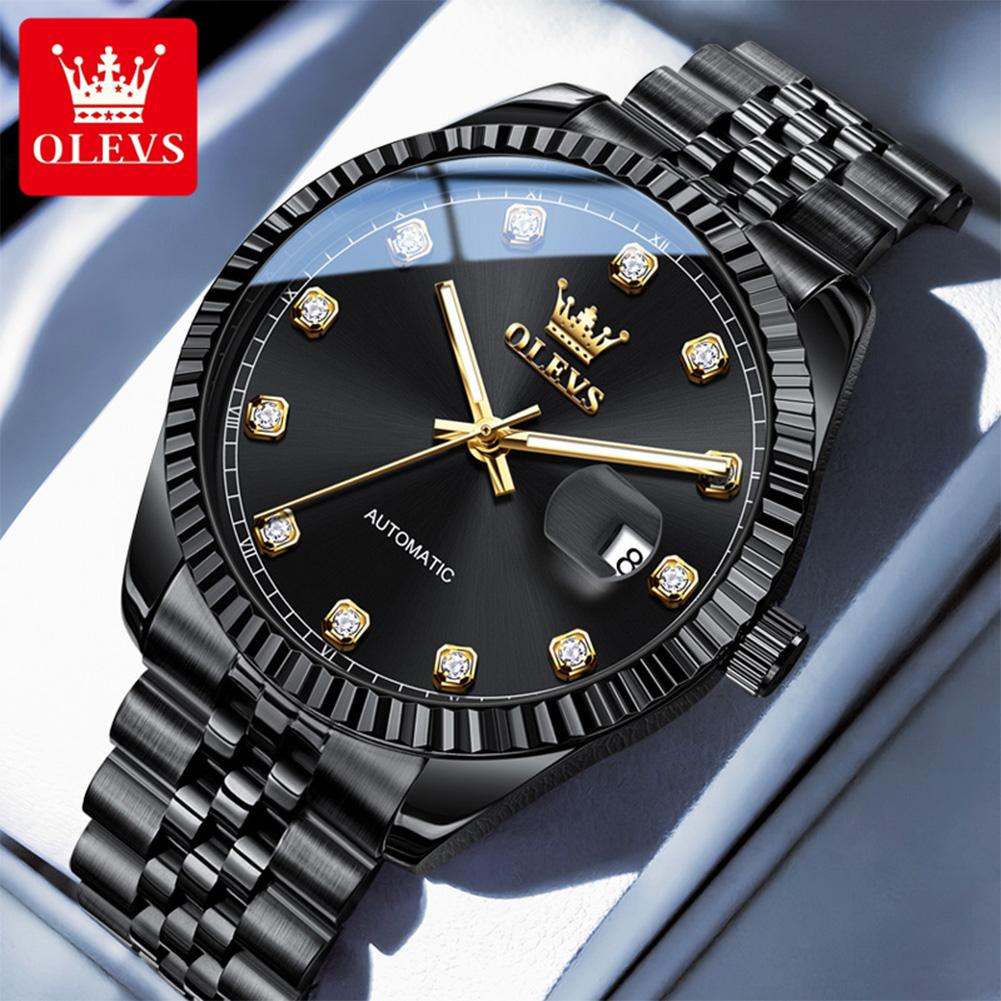 OLEVS 6743 Automatic Man Watch Original Luxury Brand Mechanical Watch Auto Date Waterproof Luminous Stainless Steel Men's Watch