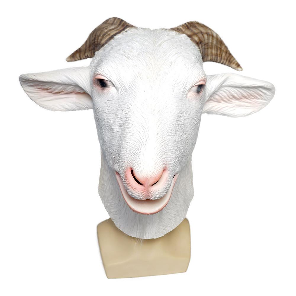 Animal Goat Latex Mask With Whimsical Design For Costume Parties And Holiday Events