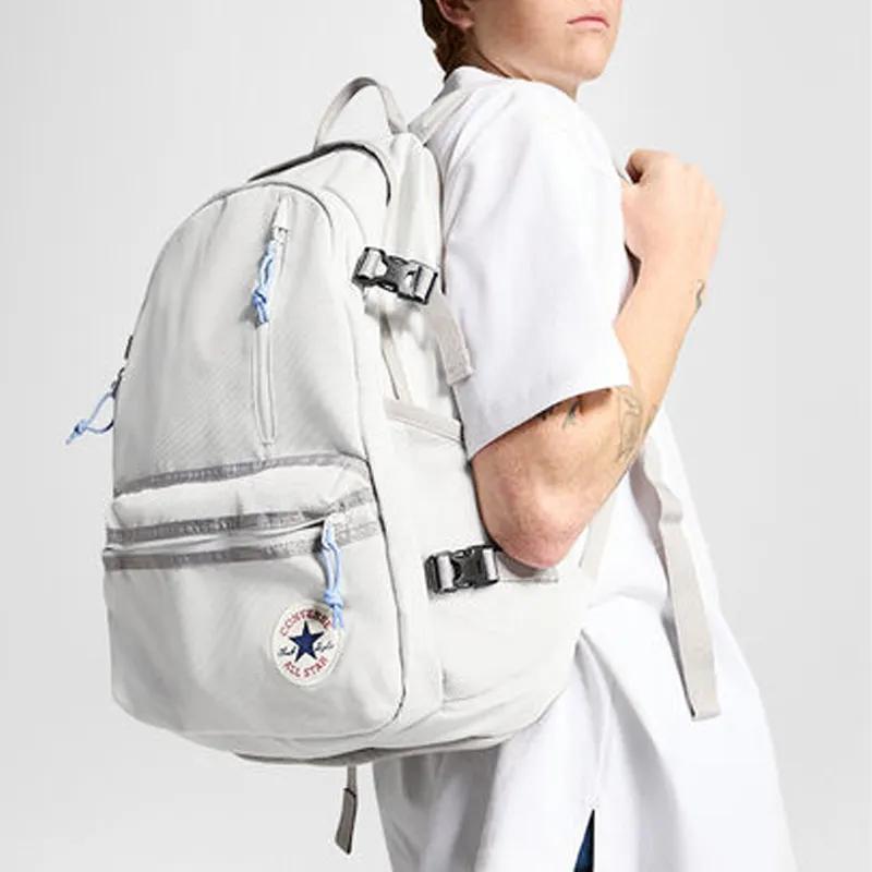 Converse Straight Edge Polyester Backpack Unisex Gray Fossil (Unisex) Backpacks 10021138 A14