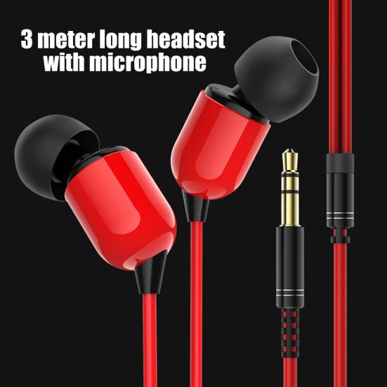 3-Meter 3,5-mm-Stecker In-Ear-Kabelkopfhörer Broadcast-Live-Headset mit/ohne Mikrofon
