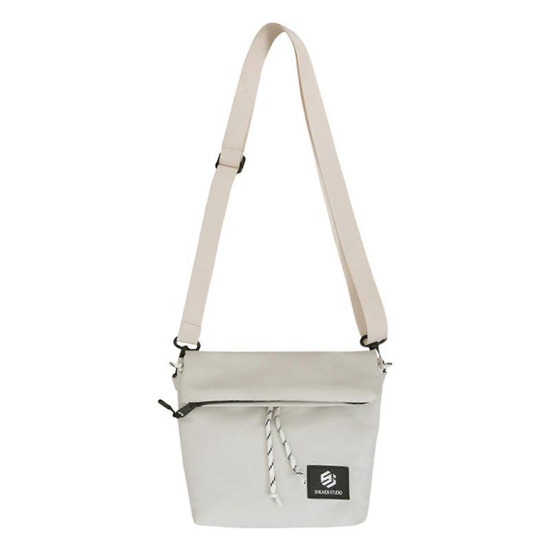 Japanese Shoulder Bag Casual Crossbody Bags Spacious Practical Fabric Chest Pack with Adjustable Strap for Daily Use  White