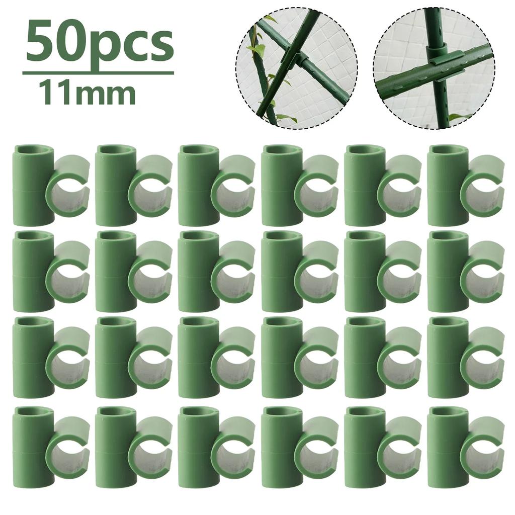 50 pezzi 11/16/20mm Clip per Pali di Supporto per Piante per Telaio Fisso, Supporto per Film per Serra, Connettore per Palo per Tenda Parasole, Pergola Rampicante
