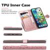 iPhone 16 Flip Leather Case - PU Embossed Cat Dog Design - Compatible with Apple 15