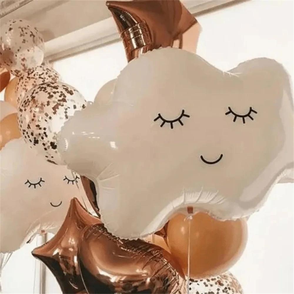 3pcs White Rainbow Cloud Sun Theme Aluminum Foil Balloon Birthday Party Wedding Decoration Aluminum Foil Balloon Baby Shower