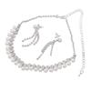 Damen Halskette Ohrring Set Strass Kunstperle Glänzend Brautschmuck Set für Geburtstagsfeier Hochzeit