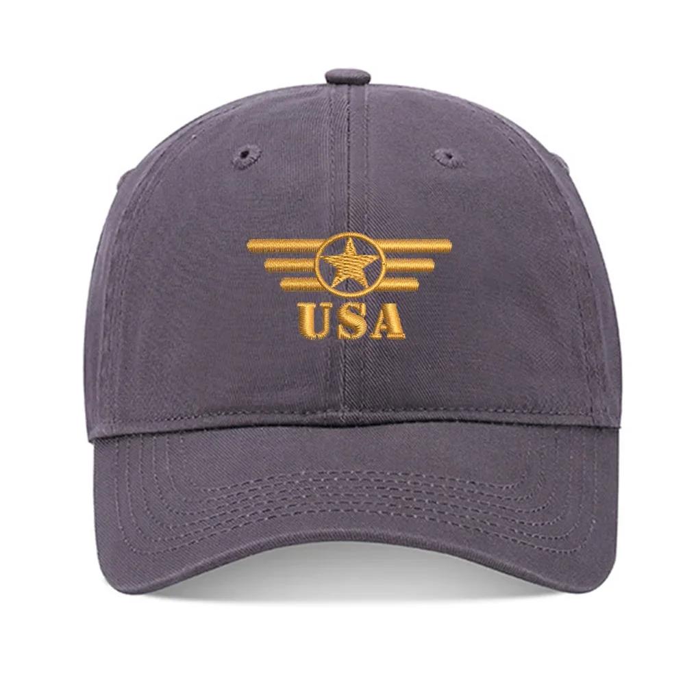 Lyprerazy Baseball Caps Army Star Bars Unisex Embroidery Baseball Cap Washed Cotton Embroidered Adjustable Cap